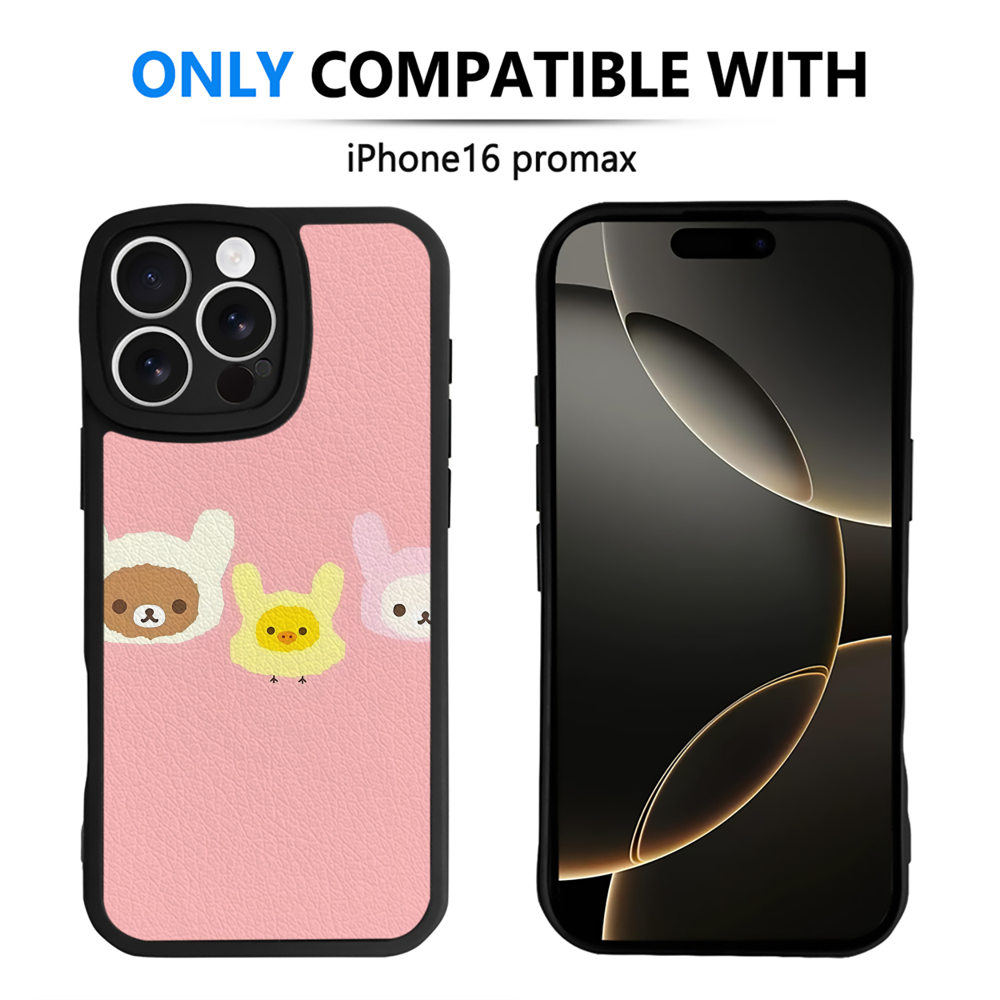 （画像用） リラックマ リラックマ キイロイトリ Rilakkuma Korilakkuma Kiiroitori 【iPhone 16シリーズ対応】シリコンスマホケース（レザー調） 材質：シリコン